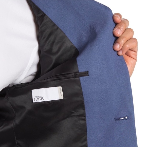Nordstrom Rack Men's Blue Solid Two Button Peak Lapel Extra Trim Fit Suit Top - Picture 2 of 11
